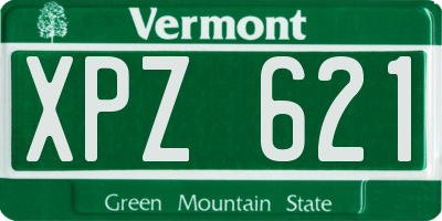 VT license plate XPZ621