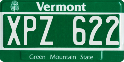 VT license plate XPZ622