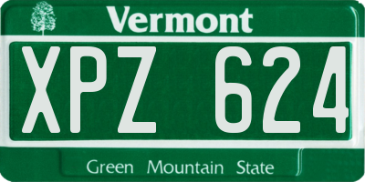 VT license plate XPZ624