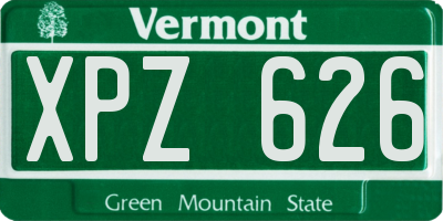 VT license plate XPZ626