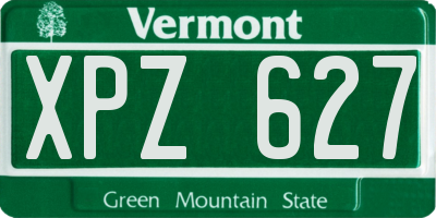 VT license plate XPZ627