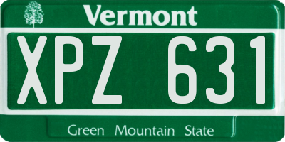 VT license plate XPZ631