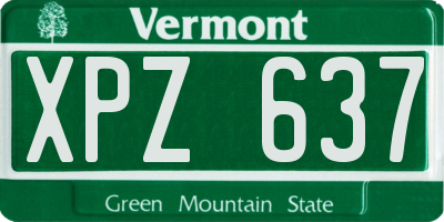 VT license plate XPZ637
