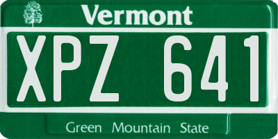 VT license plate XPZ641