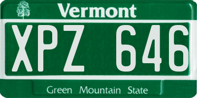 VT license plate XPZ646