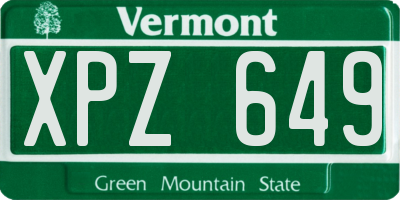 VT license plate XPZ649