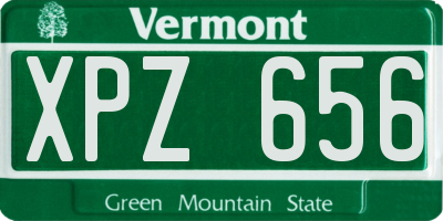 VT license plate XPZ656