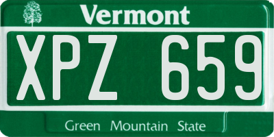 VT license plate XPZ659