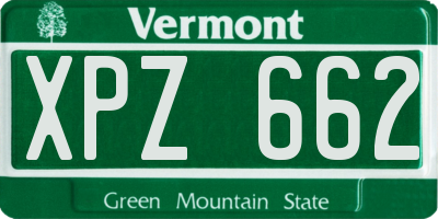 VT license plate XPZ662