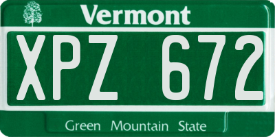 VT license plate XPZ672