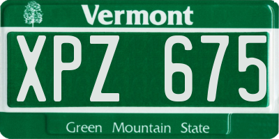 VT license plate XPZ675