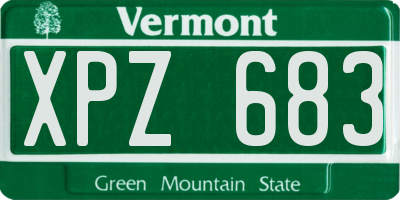 VT license plate XPZ683