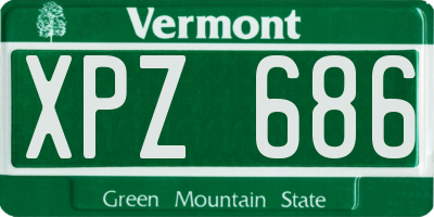 VT license plate XPZ686