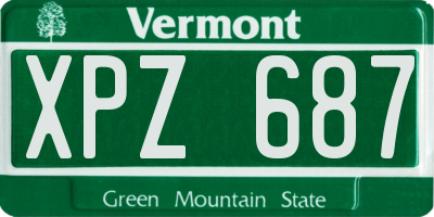 VT license plate XPZ687