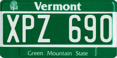 VT license plate XPZ690