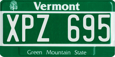 VT license plate XPZ695