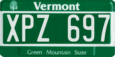 VT license plate XPZ697