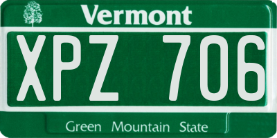 VT license plate XPZ706