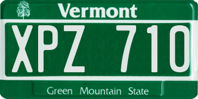 VT license plate XPZ710