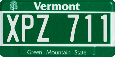 VT license plate XPZ711
