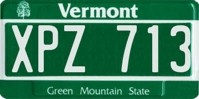 VT license plate XPZ713