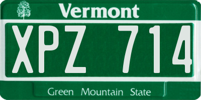 VT license plate XPZ714