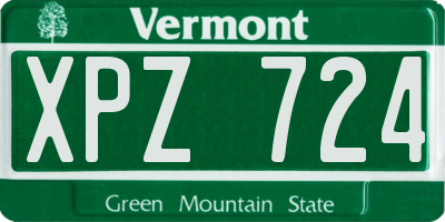 VT license plate XPZ724