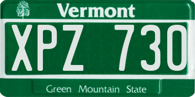 VT license plate XPZ730