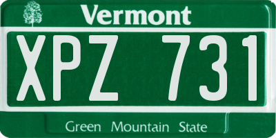 VT license plate XPZ731