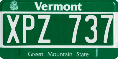 VT license plate XPZ737