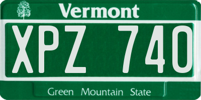 VT license plate XPZ740