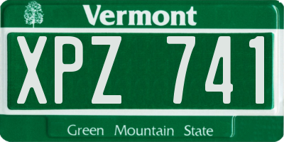 VT license plate XPZ741