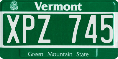 VT license plate XPZ745