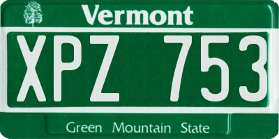 VT license plate XPZ753