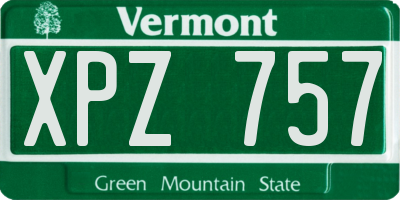 VT license plate XPZ757