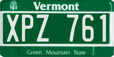 VT license plate XPZ761