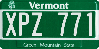 VT license plate XPZ771