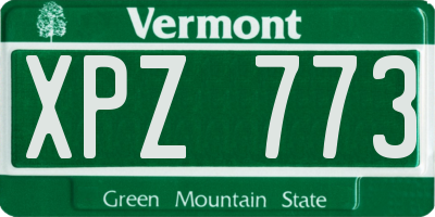 VT license plate XPZ773