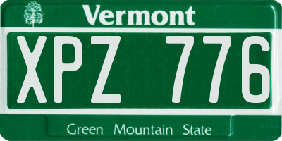 VT license plate XPZ776