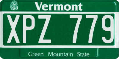 VT license plate XPZ779