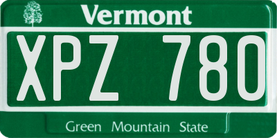 VT license plate XPZ780