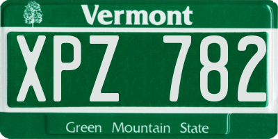 VT license plate XPZ782