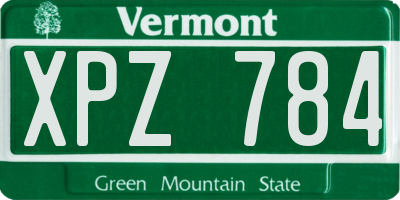 VT license plate XPZ784