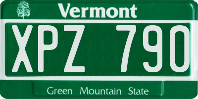 VT license plate XPZ790