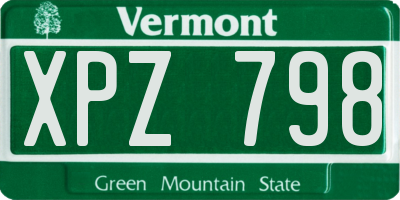 VT license plate XPZ798