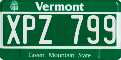 VT license plate XPZ799