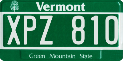 VT license plate XPZ810