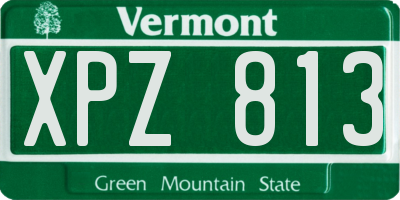 VT license plate XPZ813