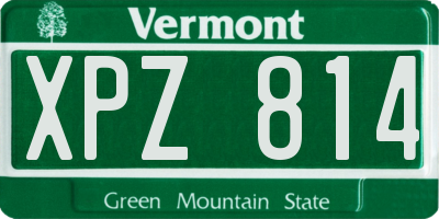 VT license plate XPZ814