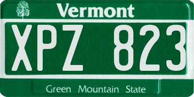 VT license plate XPZ823